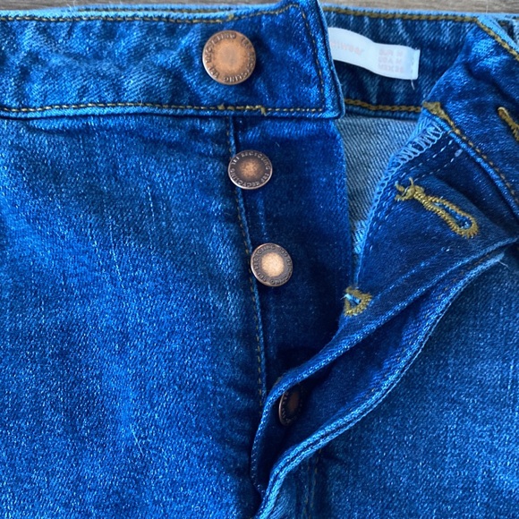 Denim jean skirt Zara distressed medium - Picture 3 of 4